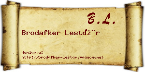 Brodafker Lestár névjegykártya